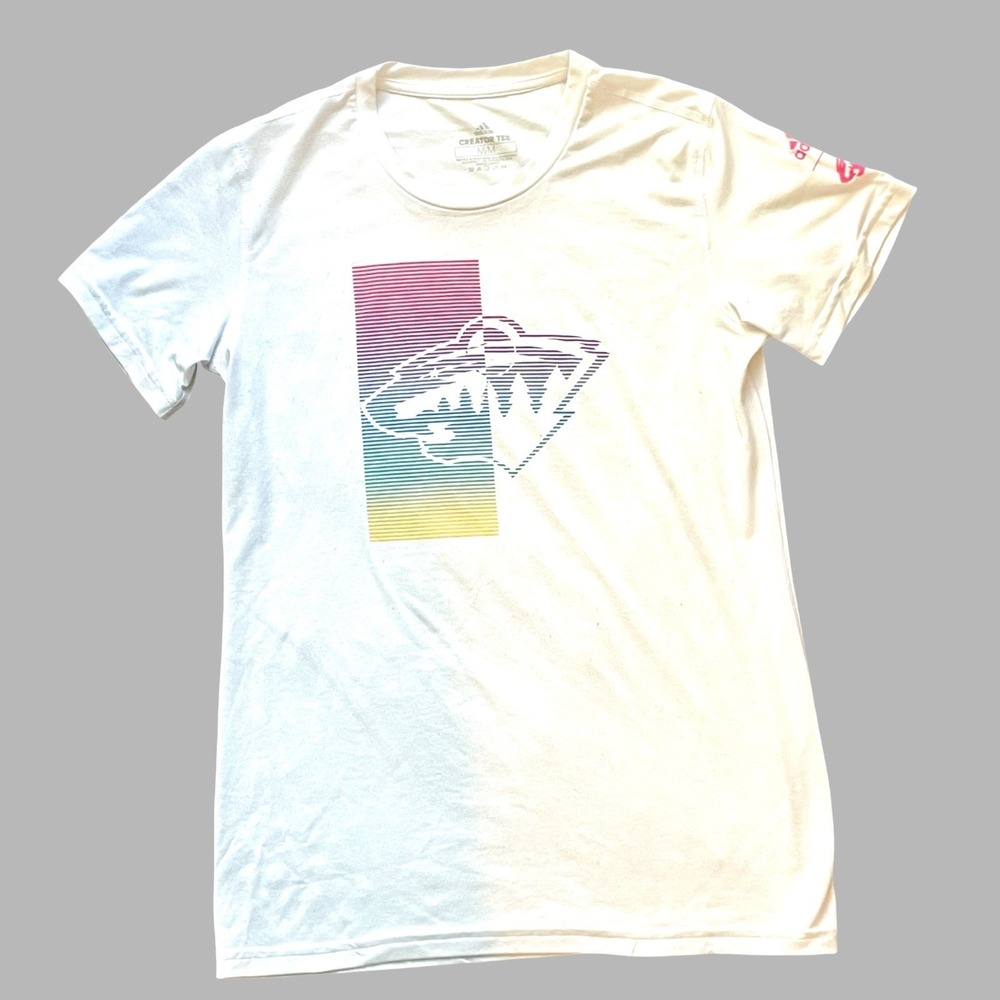 Women's White Minnesota Wild Team Pride Logo V-Neck T-Shirt